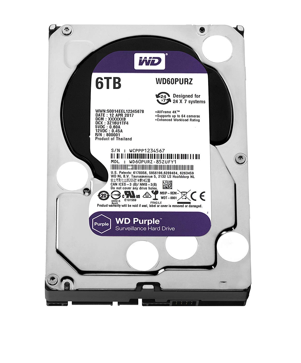 Amazon.com: Western Digital 6TB WD Purple Surveillance Internal